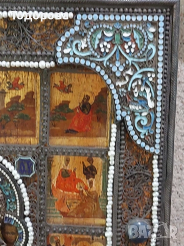 Лот сребърни икони Царска Русия,икона ,емайл/златна сребърен сребро 84/12000 евро, снимка 13 - Икони - 51951319