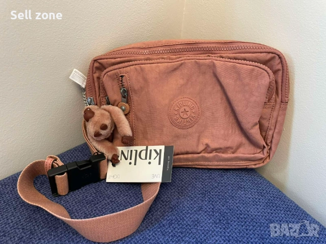 Оригинална чанта Kipling – модел LIVE, цвят пудра розово, снимка 2 - Чанти - 51690081