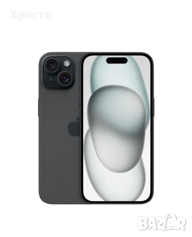 НОВ!!! Apple iPhone 15, 128GB, 5G, Black + подарък оригинален адаптер Apple  