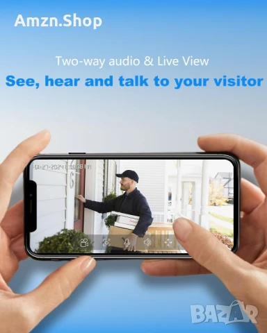Безжичен Smart видеозвънец , звънец с камера Безжична видеокамера за врата UCOCARE , снимка 5 - Други - 51220661