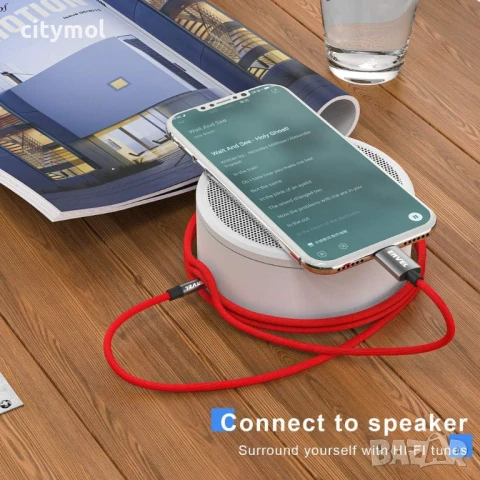 Кабел ENVEL USB C към AUX, найлонова оплетка, адаптер за слушалки тип C към 3,5 мм, аудио стерео за , снимка 5 - Кабели и адаптери - 51127653