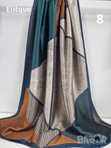 Дамски красив сатенен шал 1.80х0.90см, снимка 8 - Шалове - 52895458