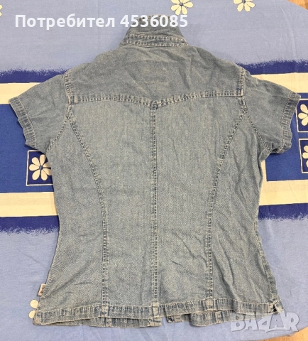 Дамска дънкова риза с къс ръкав и копчета на Espirit jeans , снимка 2 - Ризи - 52281053