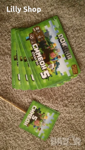 Покани, банер за рожден ден, украса Майнкрафт / Minecraft, снимка 5 - Покани - 53176723