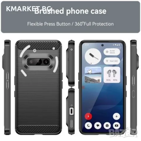 Nothing Phone (3a) Удароустойчив Carbon Fiber Калъф и Протектор, снимка 9 - Калъфи, кейсове - 49585511