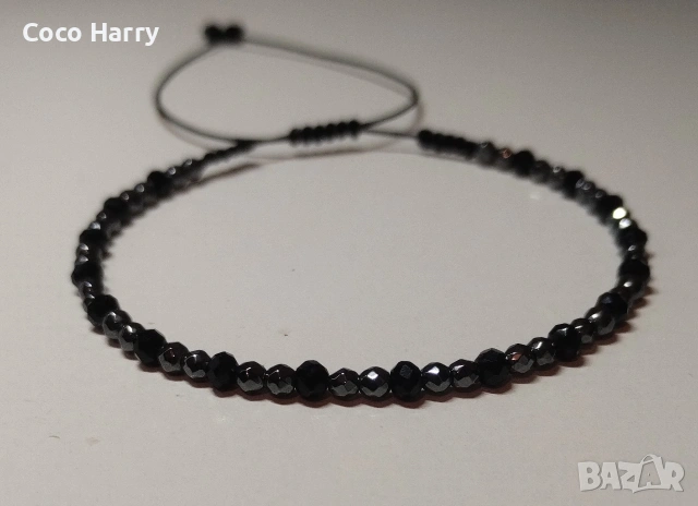 Гривна с фасетирани мъниста Хематит, снимка 2 - Подаръци за мъже - 53741849