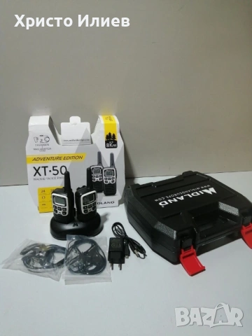 Двупосочни радиостанции Midland XT50 Adventure 8км обхват 2бр уоки токи с usb и куфар, снимка 3 - Друга електроника - 53587973