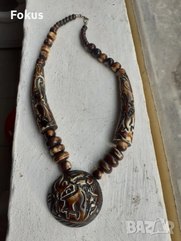 Страхотен стар гердан изработен от истински рог, снимка 5 - Антикварни и старинни предмети - 53490464