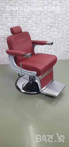 Бръснарски стол Glory - кафяв/черен/червен, снимка 13 - Бръснарски столове - 45930645