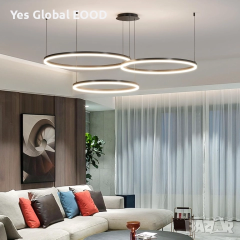 Mikeru черен LED полилей 40/60/80см димируем с функция памет, снимка 2 - Лед осветление - 51996118