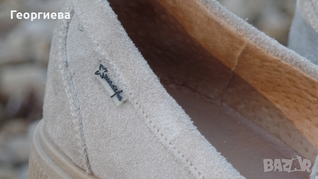 Дамски лоуфъри в бежов цвят, естествен велур, снимка 5 - Дамски елегантни обувки - 51811921