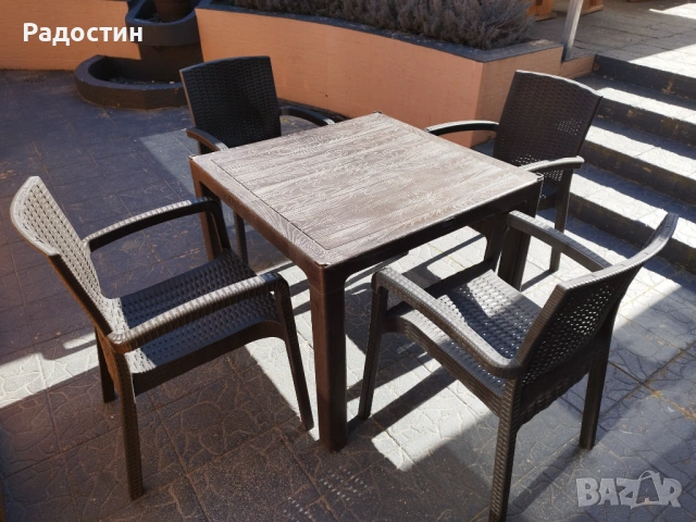 Градински маси и столове от изкуствен ратан , снимка 3 - Градински мебели, декорация  - 53619457