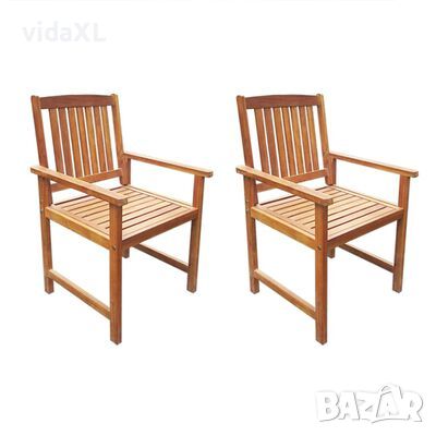 vidaXL Градински столове, 2 бр, акация масив, кафяви（SKU:42626