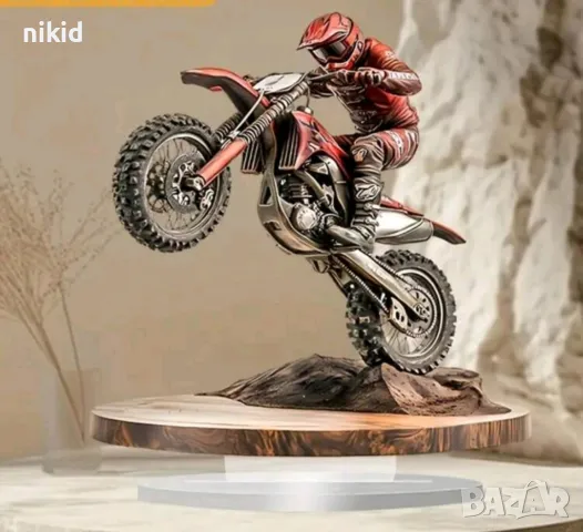 2D Акрилен топер Мотор моторист Байкър мотоциклет на стойка основа украса декор статуетка