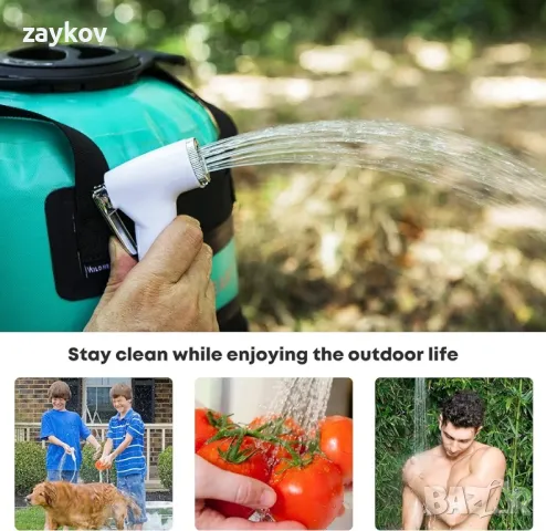 WILD HEART Къмпинг душ 22L/ 12L Преносим душ за къмпинг с напорна крачна помпа и маркуч, снимка 4 - Къмпинг мебели - 49770075