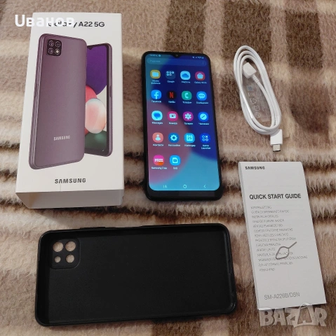 Samsung Galaxy A22 5G, 128GB/ 4GB, Dual SIM, като нов, комплет