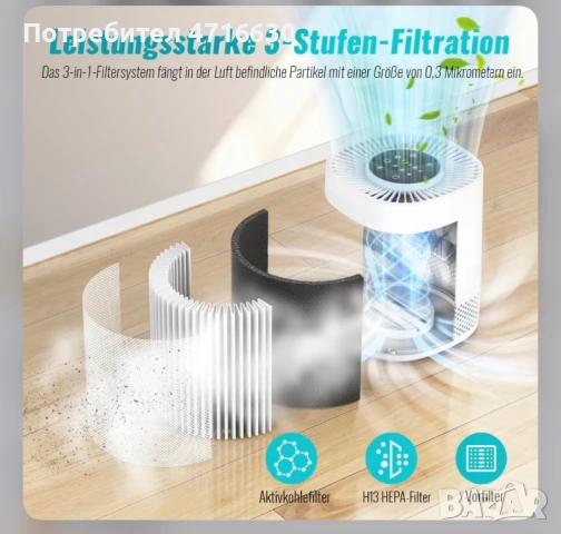 Пречиствател за въздух, снимка 2 - Овлажнители и пречистватели за въздух - 53193397