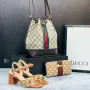 дамски сандали на ток, чанта / раница и портмоне gucci , снимка 4