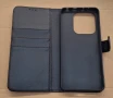 Redmi Note 14 4G калъф страничен с прегради и закопчаване черен син , снимка 2