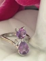 Луксозен дизайнерски сребърен пръстен с естествен аметист , снимка 3