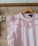 Розова блуза памучна материя с бродерии цветя , снимка 2
