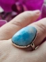 Сребърен пръстен с Ларимар, снимка 1