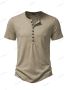 Мъжка ежедневна модна тениска с къс ръкав Henley, 4цвята , снимка 2