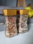  квадратни стъклени буркани с капачка,   за съхранение на хранителни продукти​, снимка 1 - Кутии за храна - 45425473