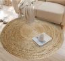 Кръгъл килим от юта 150см Бохо стил Естествени растителни влакна, снимка 4