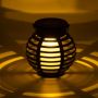 LED слънчев фенер соларна лампа с пламък ефект пластмаса кръг черен Ø11x11cm, снимка 1 - Соларни лампи - 45822325