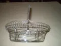 Метална кошницакошница  за плодове, плетена метална кошница плодове,  с дръжка, снимка 1