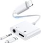 Адаптер за слушалки iPhone, [2 в 1] Lightning към 3,5 мм жак AUX аудио донгъл, двоен сплитер
