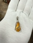 Сребърна висулка с яйчен кехлибар. №7661, снимка 2