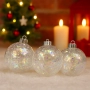 Прозрачни коледни топки с преливащ ефект - 3бр в опаковка, снимка 3