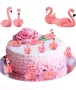 Двойка малки фламинго пластмасова фигурка играчка и топер украса за торта декор фигурка, снимка 1