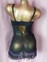 Hunkemoller L 85 C Черна нощница с лилава дантела , снимка 4