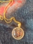 Позлатени колие и медальон., снимка 2