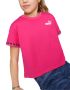 Детска тениска PUMA Power Tape Relaxed Fit Tee Pink, снимка 1 - Детски тениски и потници - 45750163
