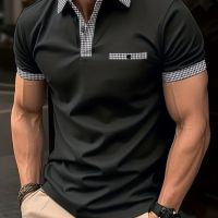 Мъжка ежедневна карирана риза с ревер, снимка 6 - Ризи - 45638224