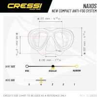 Нова Професионална маска за гмуркане Cressi Naxos Очила за плуване, снимка 4 - Водни спортове - 45862836