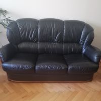  диван и два фотьойла - естествена кожа, снимка 1 - Дивани и мека мебел - 45522077