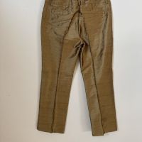 Копринен панталон в златисто, снимка 2 - Панталони - 45116078