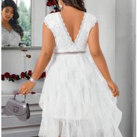 Бяла рокля, Ефектна бяла рокля, Елегантна бяла рокля, снимка 2 - Рокли - 45837030