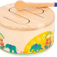 Janod Дървен барабан, образователна музикална играчка за малки деца 18+ месеца, снимка 1 - Образователни игри - 45717566