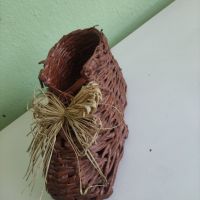 Плетена кашпа обувка , снимка 2 - Други - 45279284