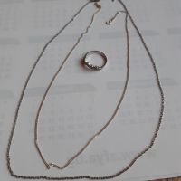 сребърни синджири и сребърен пръстен, снимка 1 - Пръстени - 45096529