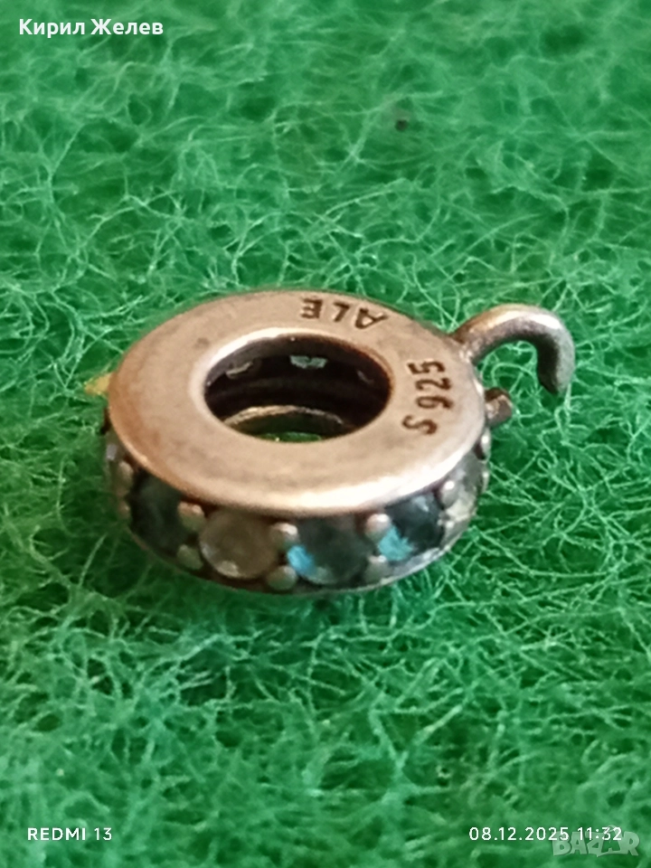 Сребърна висулка талисман PANDORA със сини камъни 50464, снимка 1