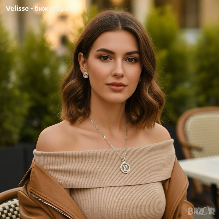 Изискан комплект бижута - Колие с обеци , снимка 1