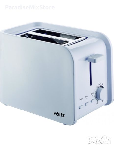 Тостер за хляб Voltz V51440E, 750W, 2 филийки, Бял Тостер за 2 филийки; Електронен контрол на запича, снимка 1