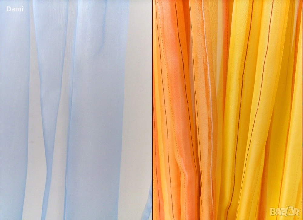 Тънко перде органза 245х140 с ленти за окачване комплект 2 броя, снимка 1